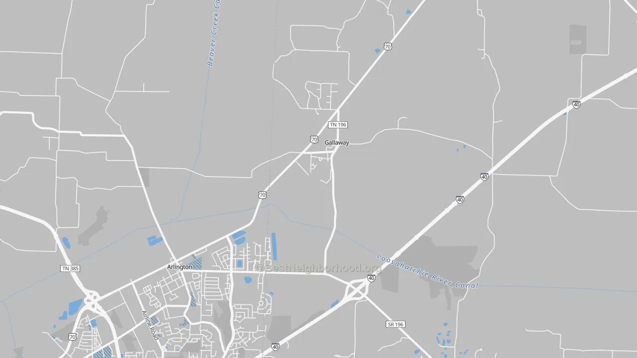 Transit Grade map of Gallaway, TN
