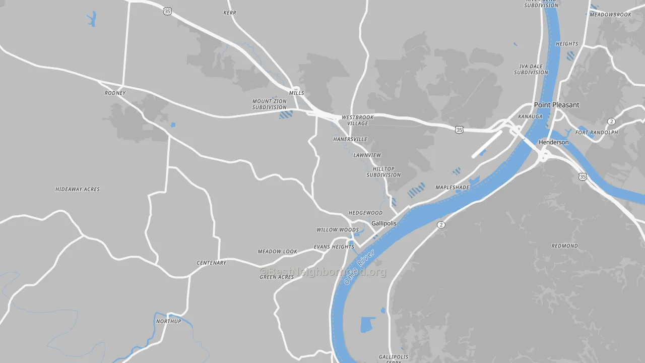 Transit Grade map of Gallipolis, OH