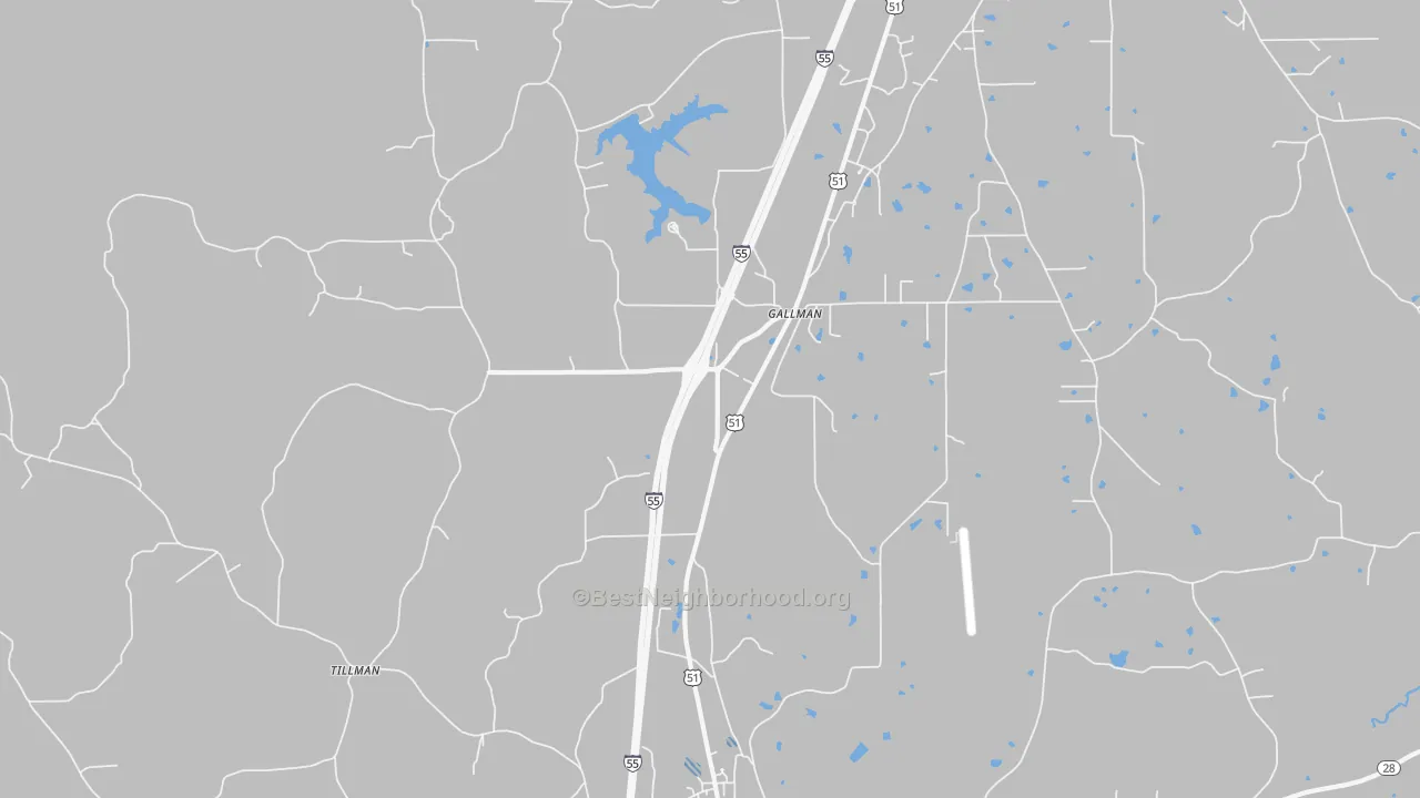 Transit Grade map of Gallman, MS