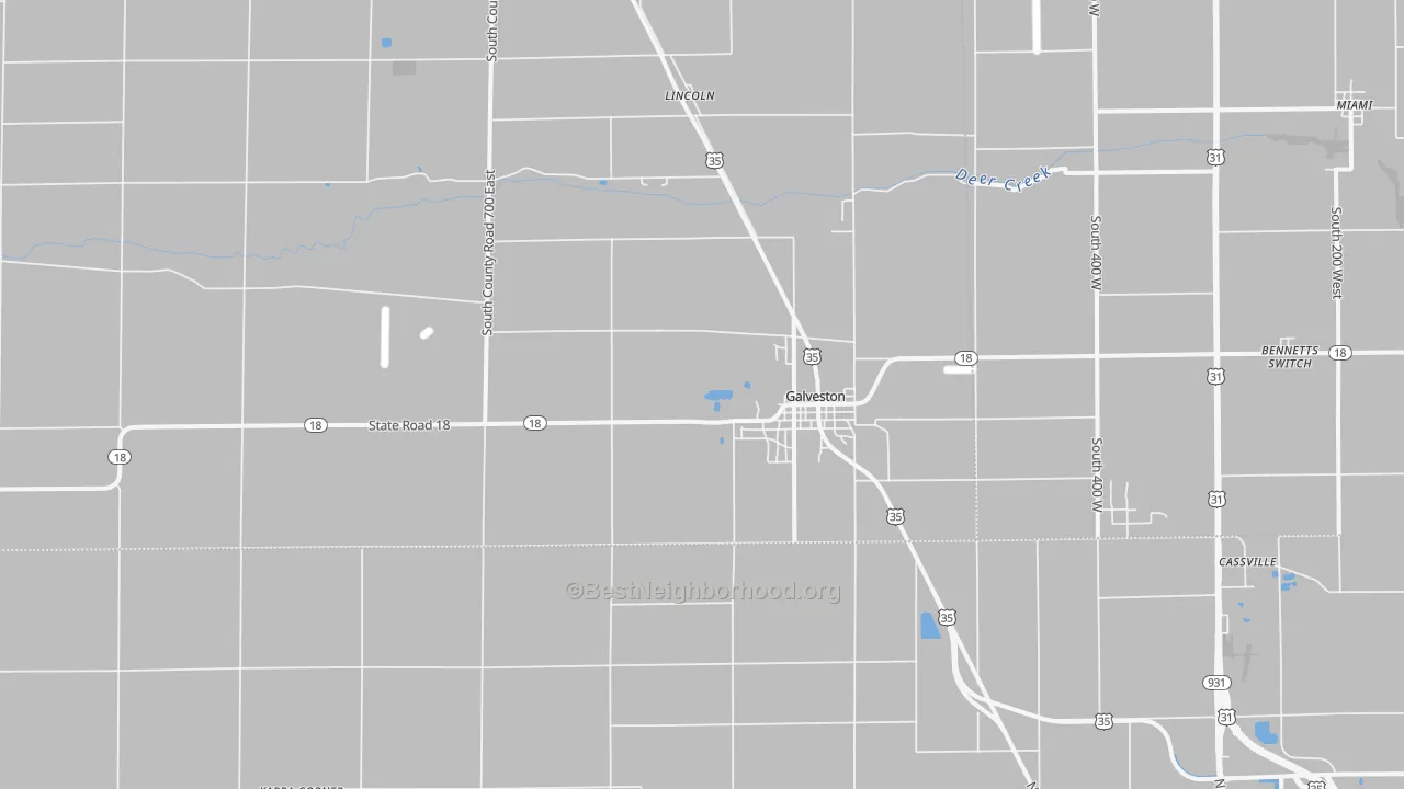 Transit Grade map of Galveston, IN