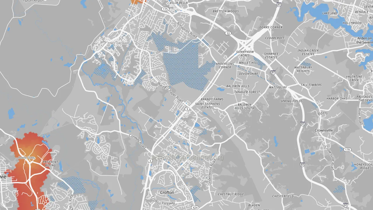Transit Grade map of Gambrills, MD