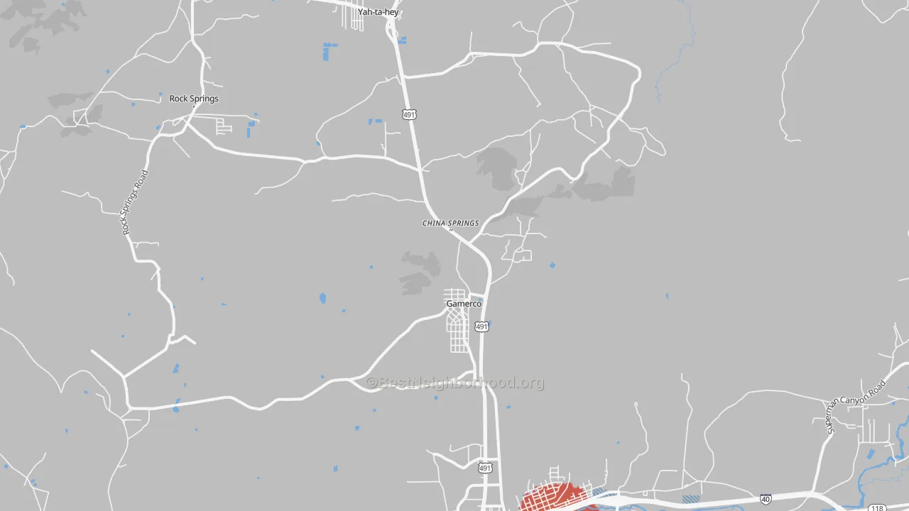 Transit Grade map of Gamerco, NM