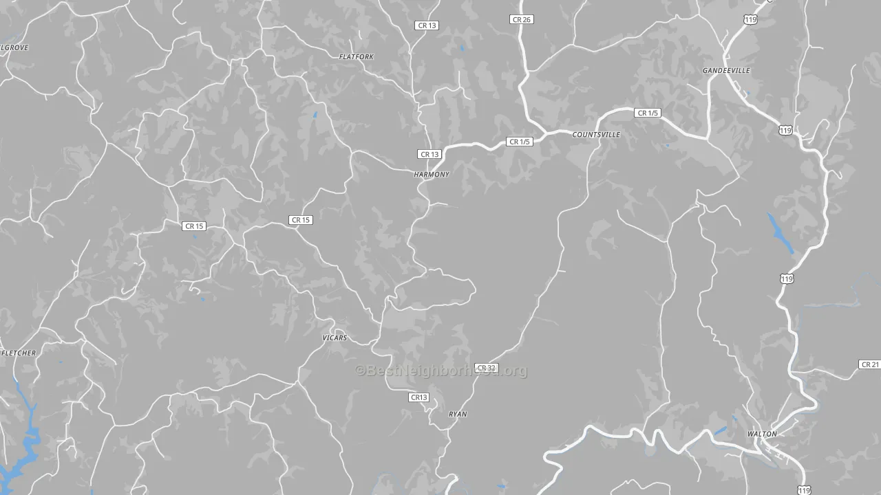 Transit Grade map of Gandeeville, WV