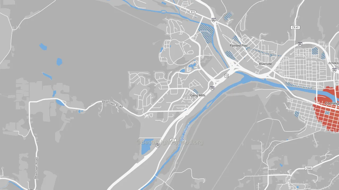 Transit Grade map of Gang Mills, NY