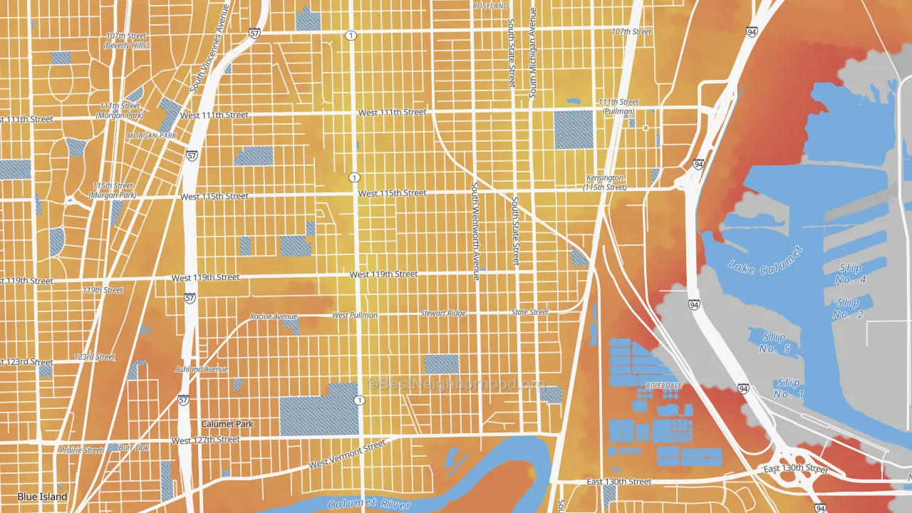 Transit Grade map of Gano, Chicago, IL