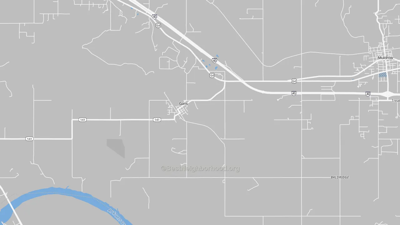 Transit Grade map of Gans, OK