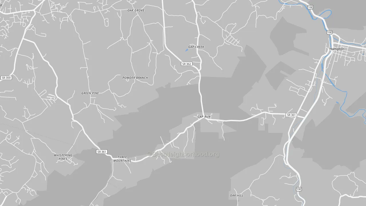 Transit Grade map of Gap Creek, TN