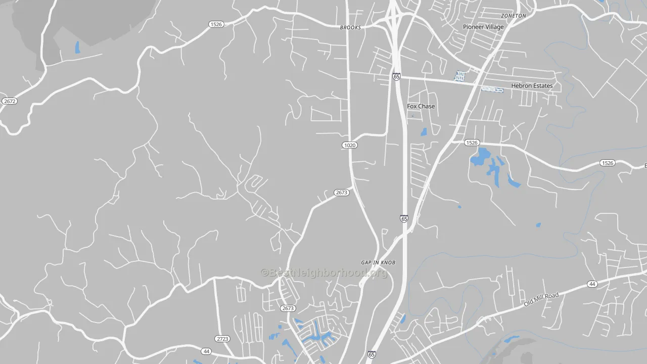 Transit Grade map of Gap in Knob, KY