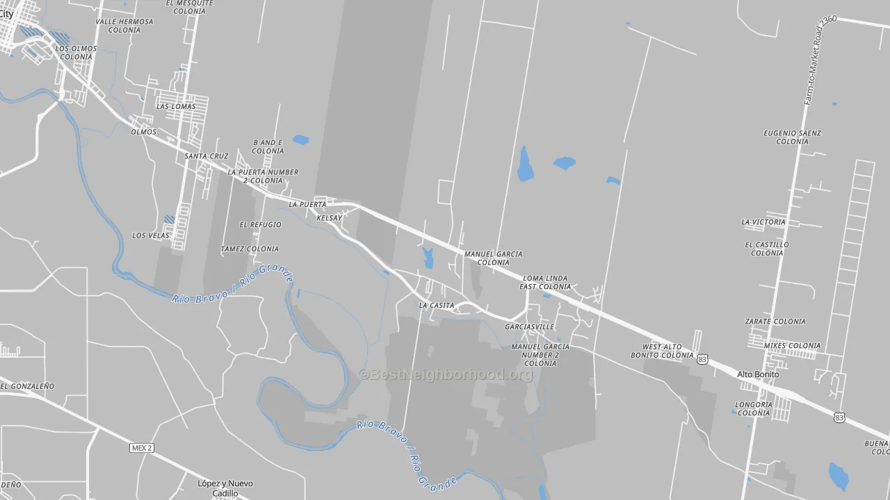Transit Grade map of Garciasville, TX