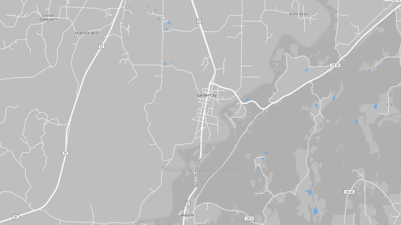 Transit Grade map of Garden City, AL