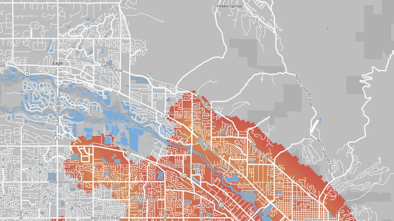 Transit Grade map of Garden City, ID