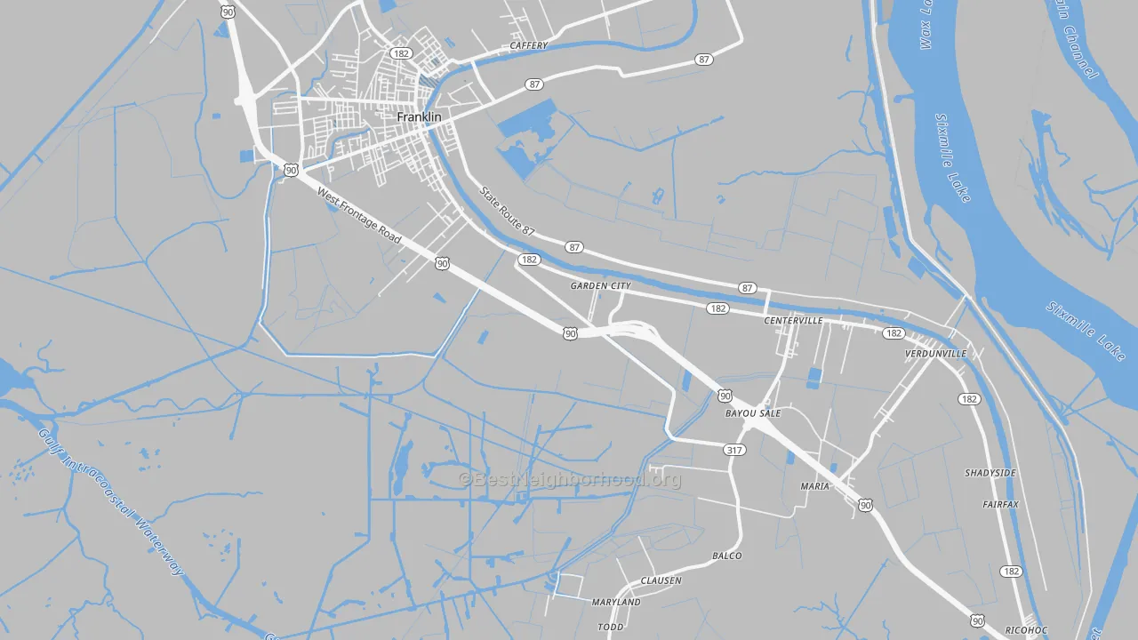 Transit Grade map of Garden City, LA