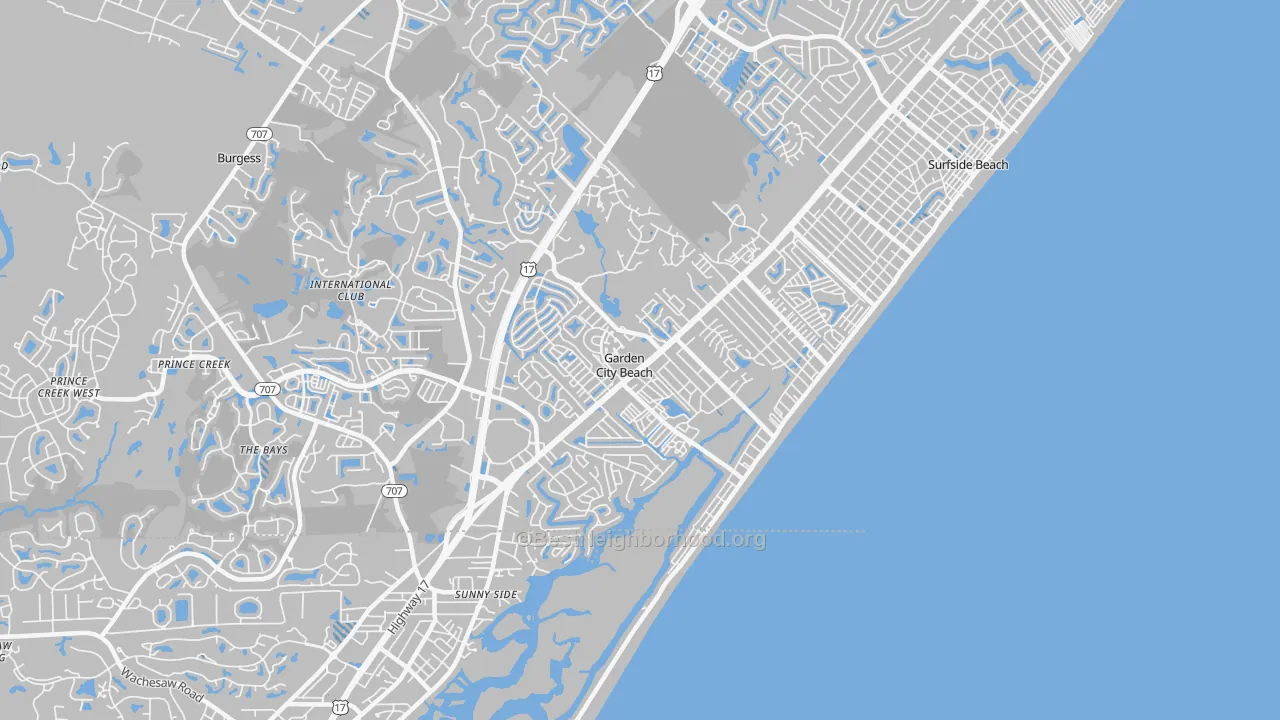 Transit Grade map of Garden City, SC