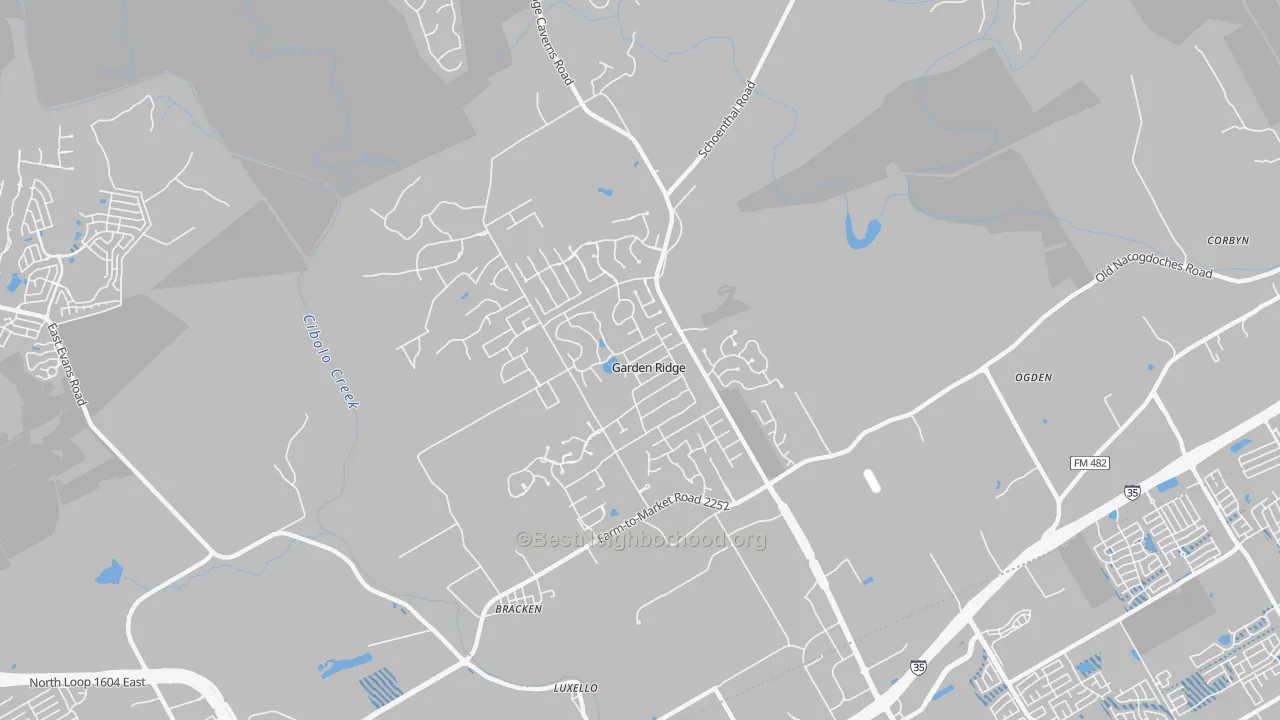 Transit Grade map of Garden Ridge, TX