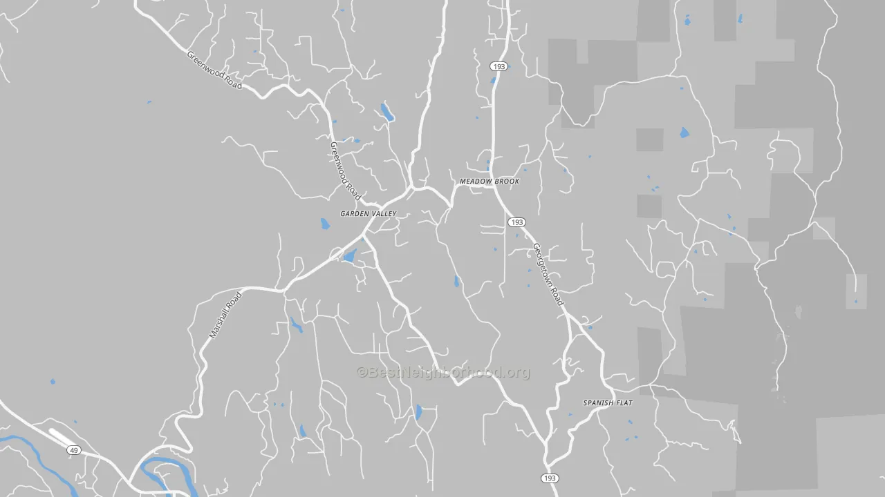 Transit Grade map of Garden Valley, CA