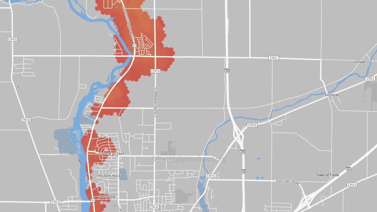Transit Grade map of Garden Village, WI