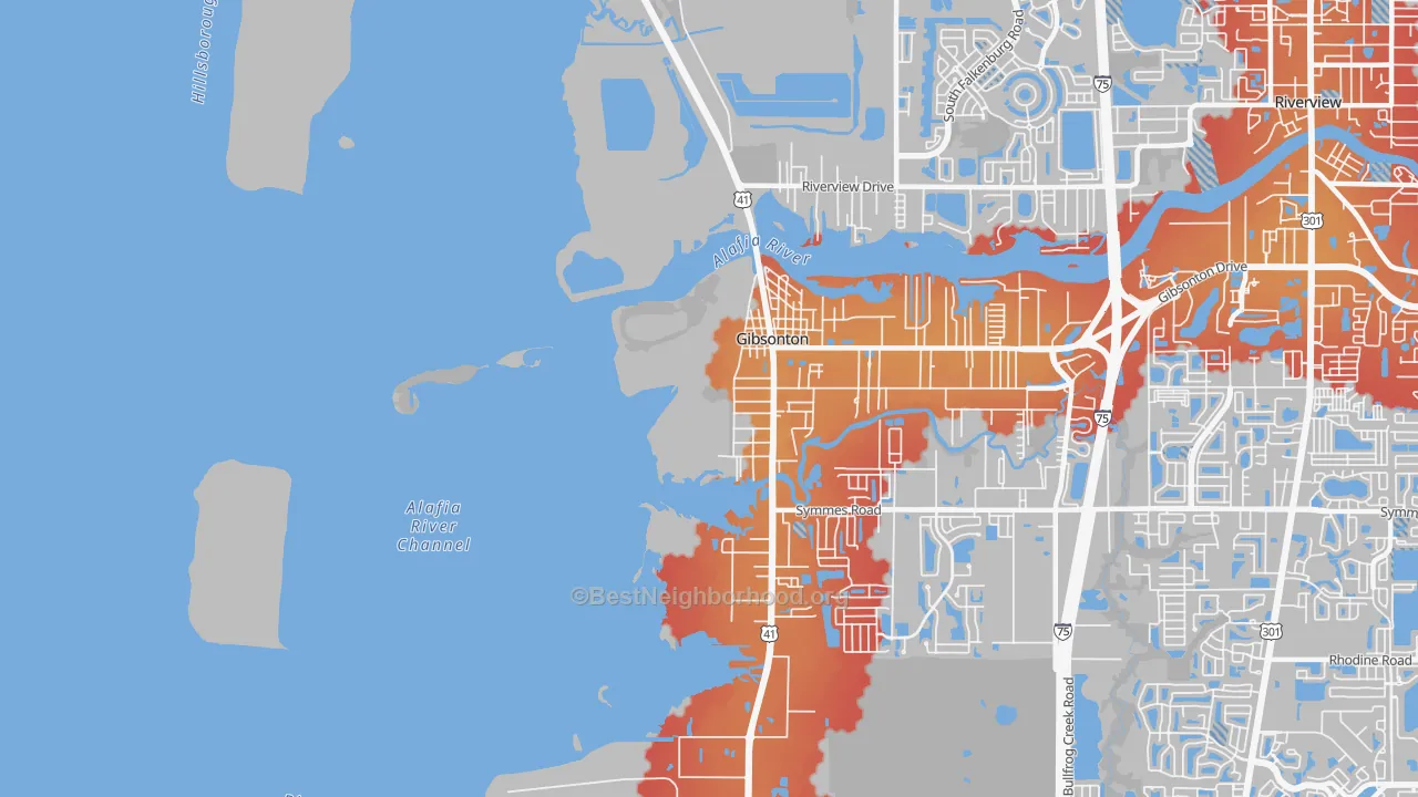 Transit Grade map of Gardenville, FL