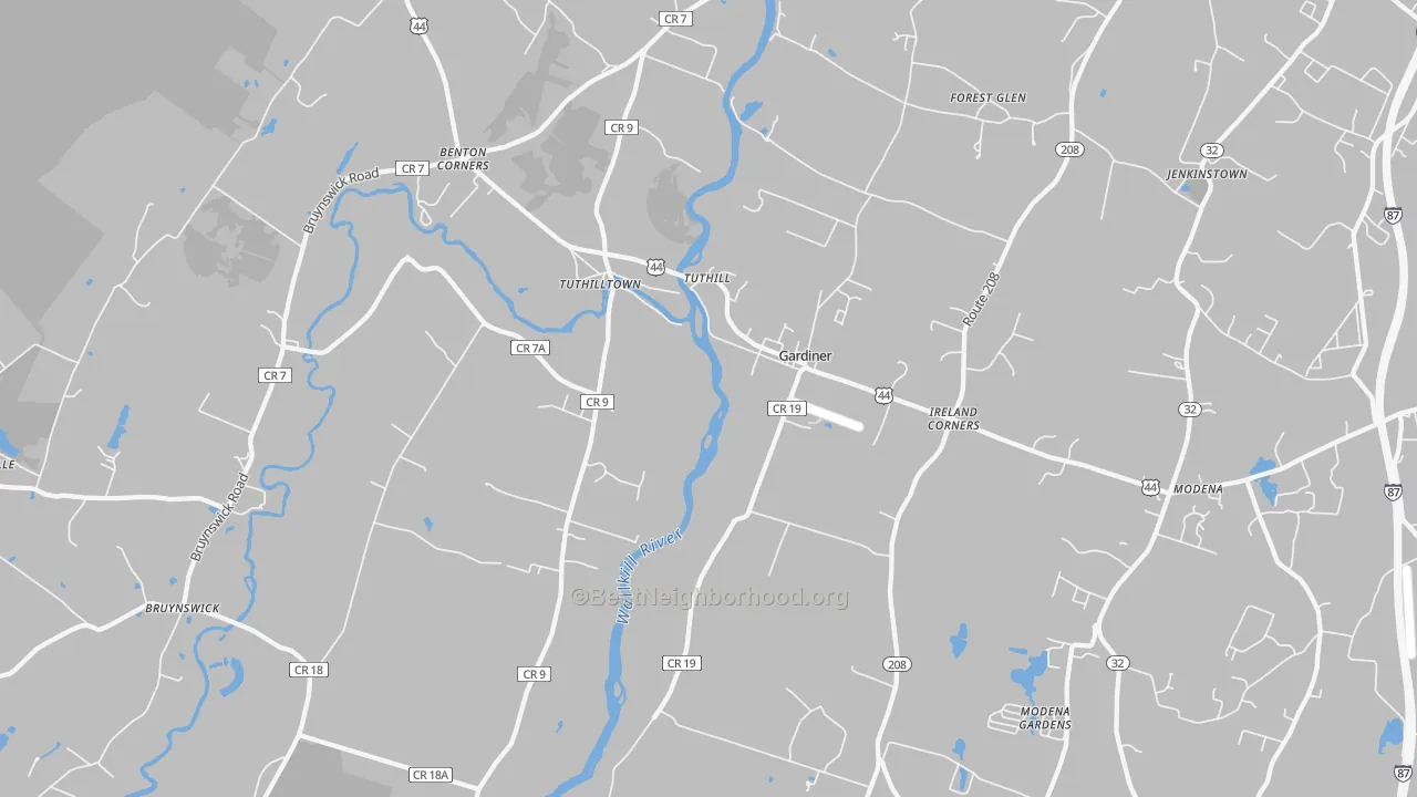 Transit Grade map of Gardiner, NY