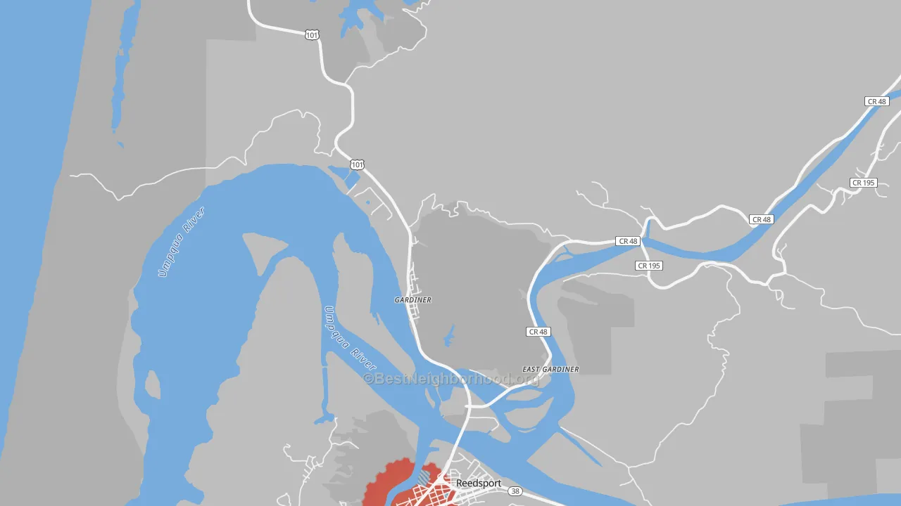 Transit Grade map of Gardiner, OR