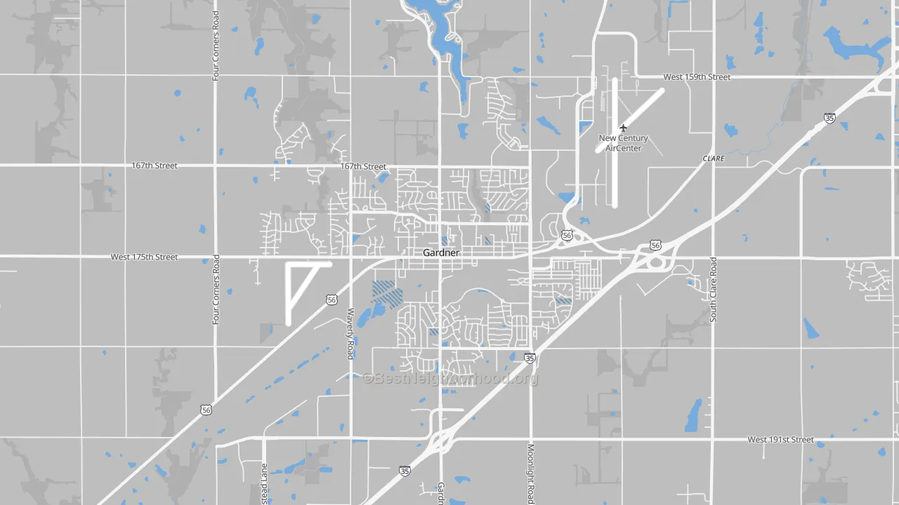 Transit Grade map of Gardner, KS