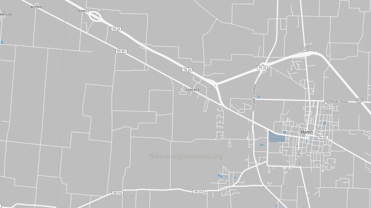 Transit Grade map of Gardner, TN