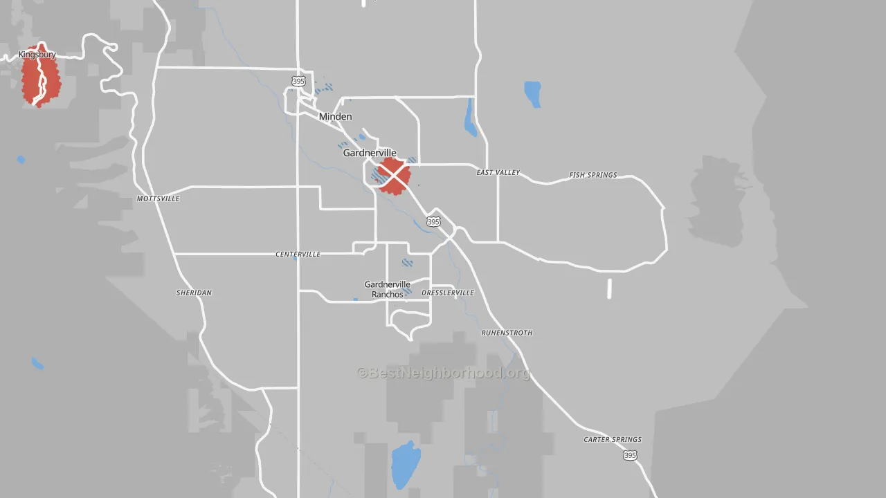Transit Grade map of Gardnerville, NV