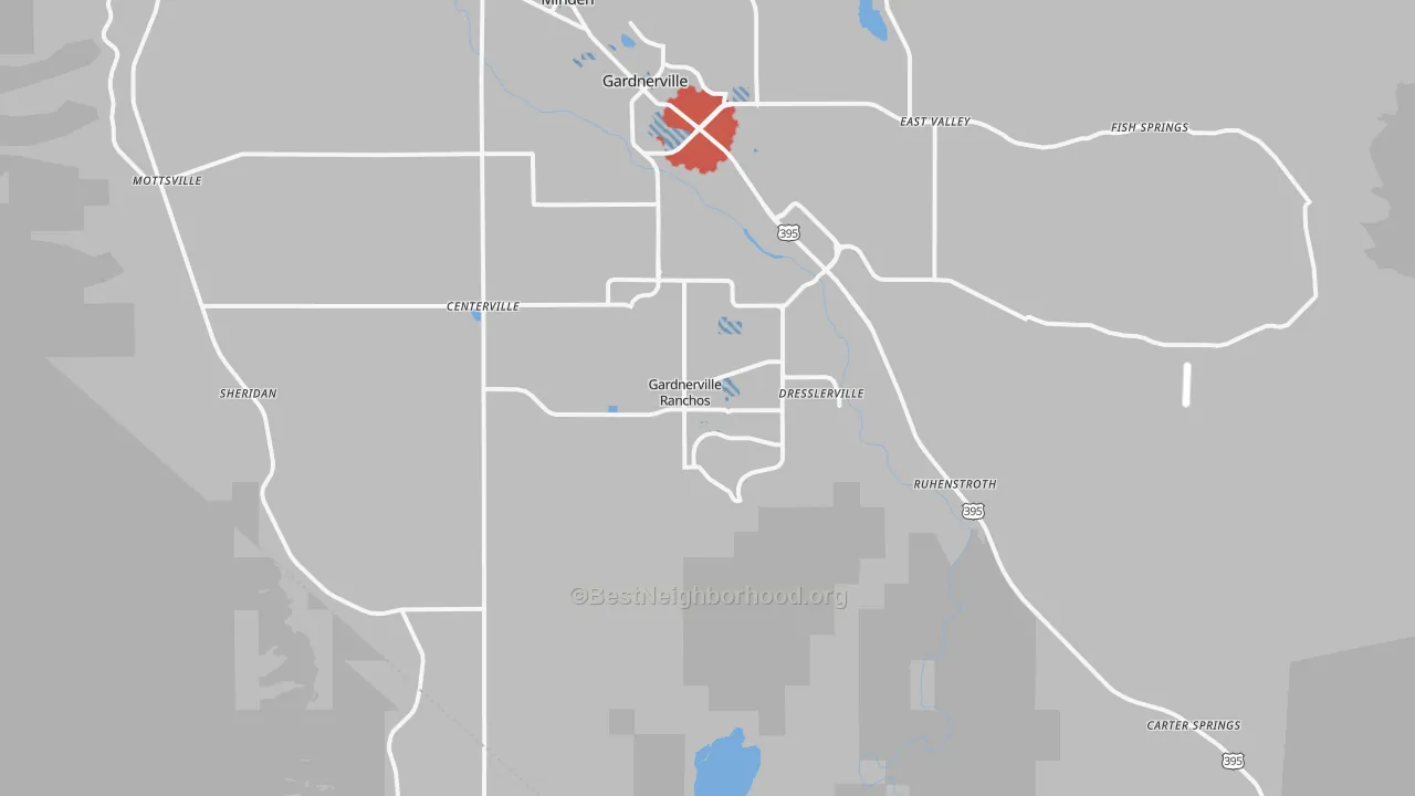 Transit Grade map of Gardnerville Ranchos, NV