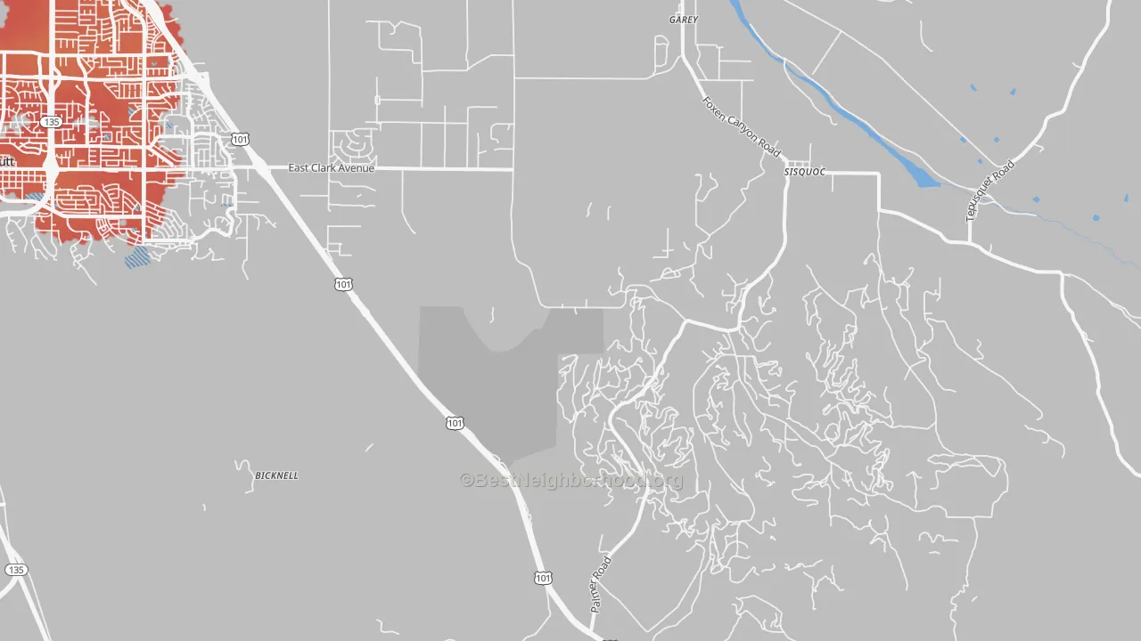Transit Grade map of Garey, CA