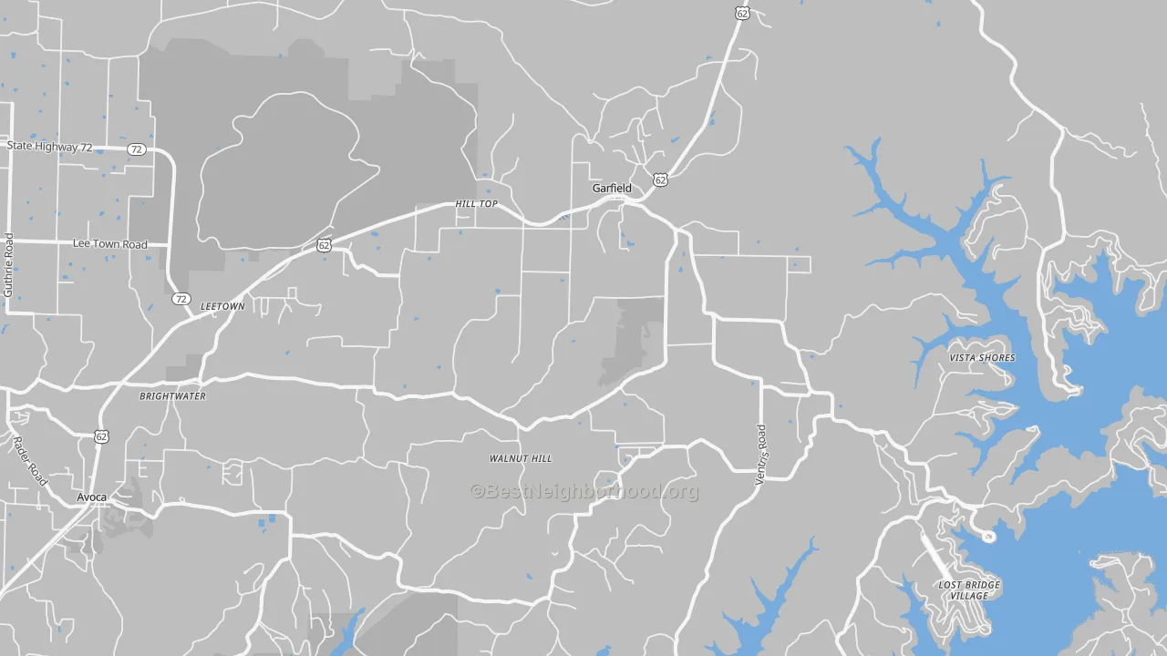 Transit Grade map of Garfield, AR
