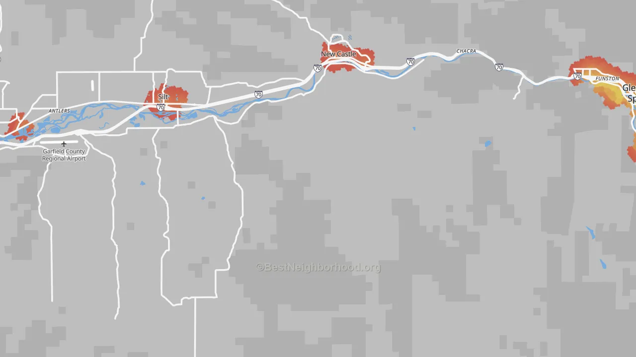 Transit Grade map of Garfield County, CO