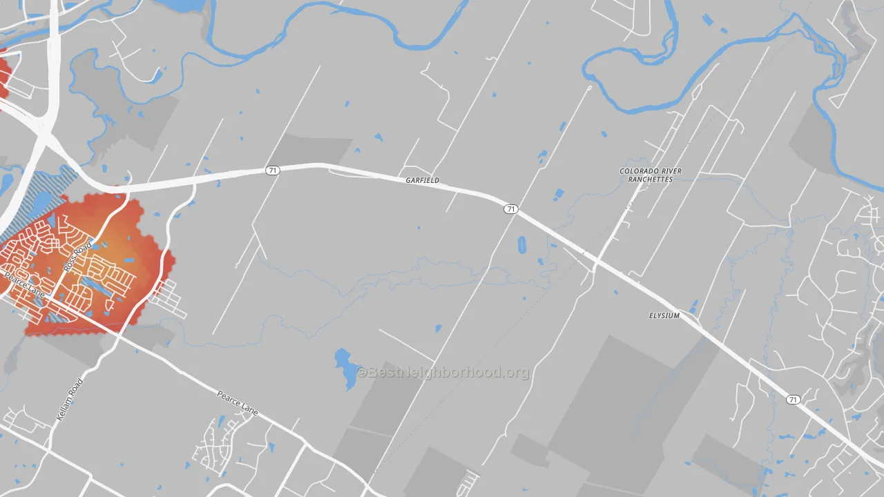 Transit Grade map of Garfield, TX