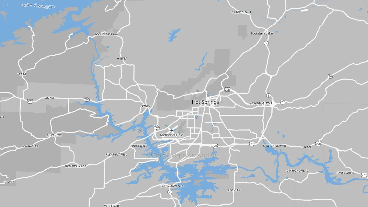 Transit Grade map of Garland County, AR