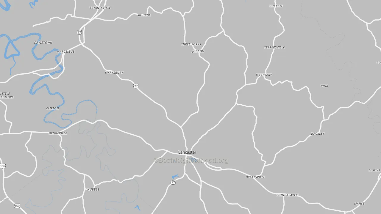 Transit Grade map of Garrard County, KY
