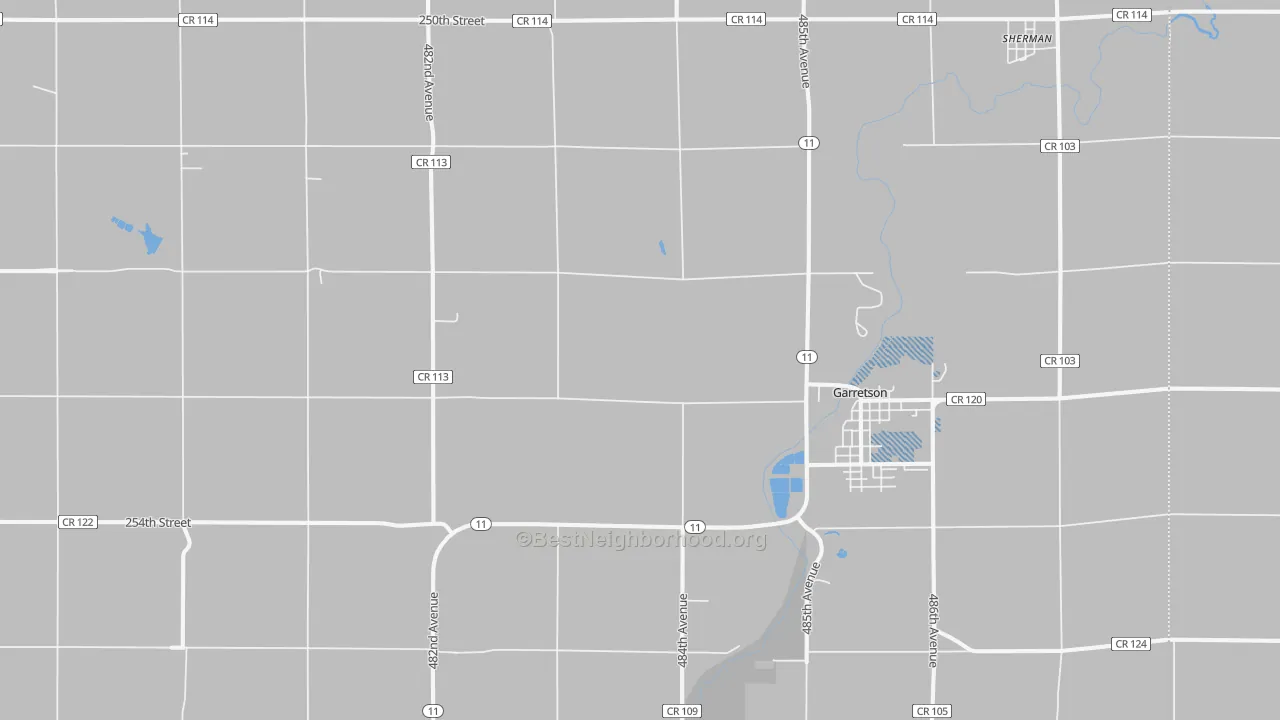 Transit Grade map of Garretson, SD