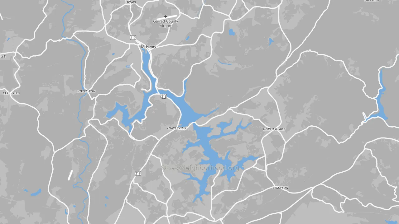 Transit Grade map of Garrett County, MD