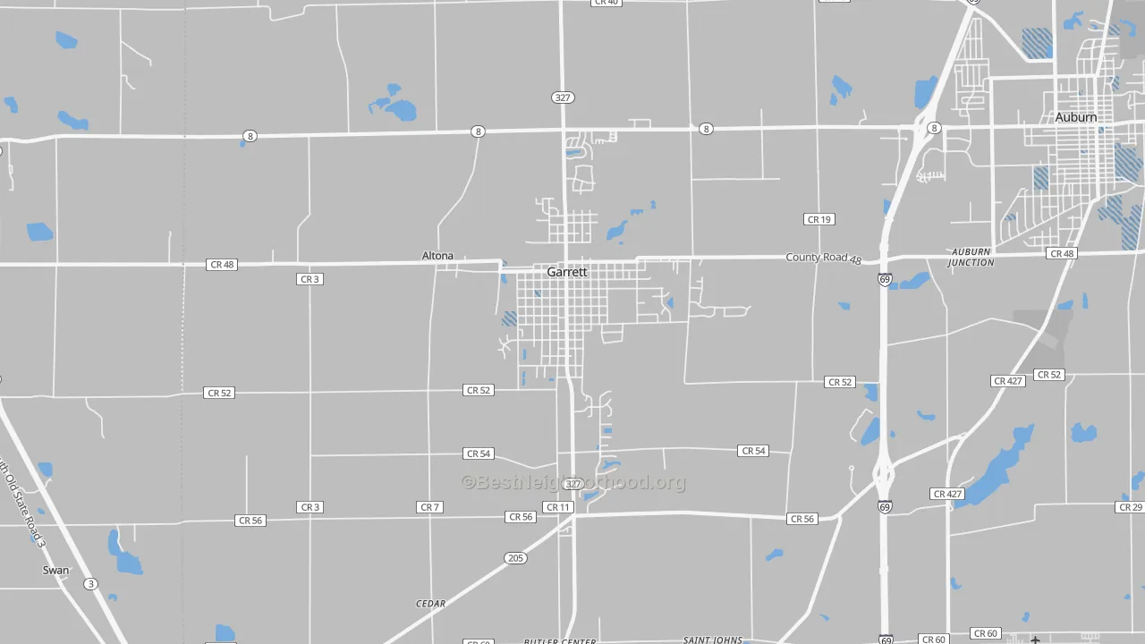Transit Grade map of Garrett, IN