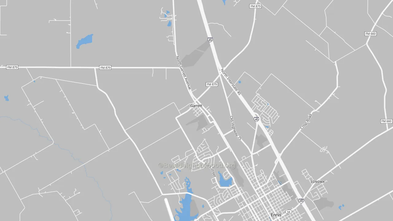 Transit Grade map of Garrett, TX