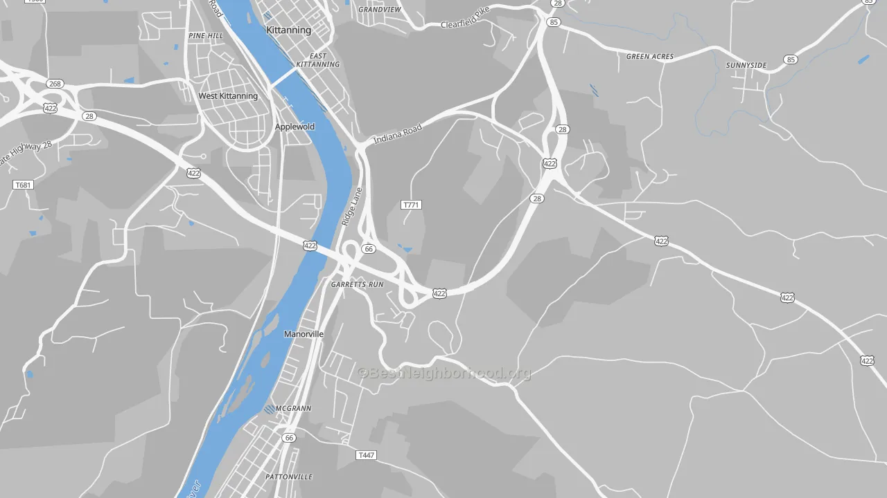 Transit Grade map of Garretts Run, PA