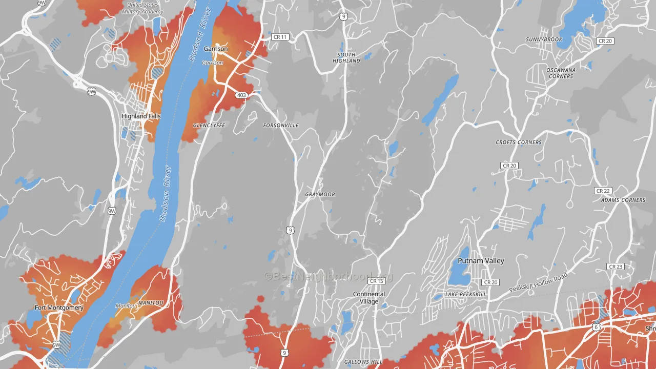 Transit Grade map of Garrison, NY