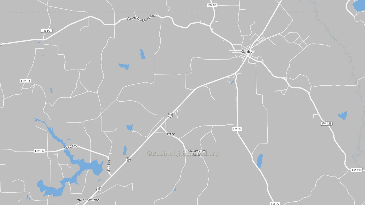 Transit Grade map of Garrison, TX