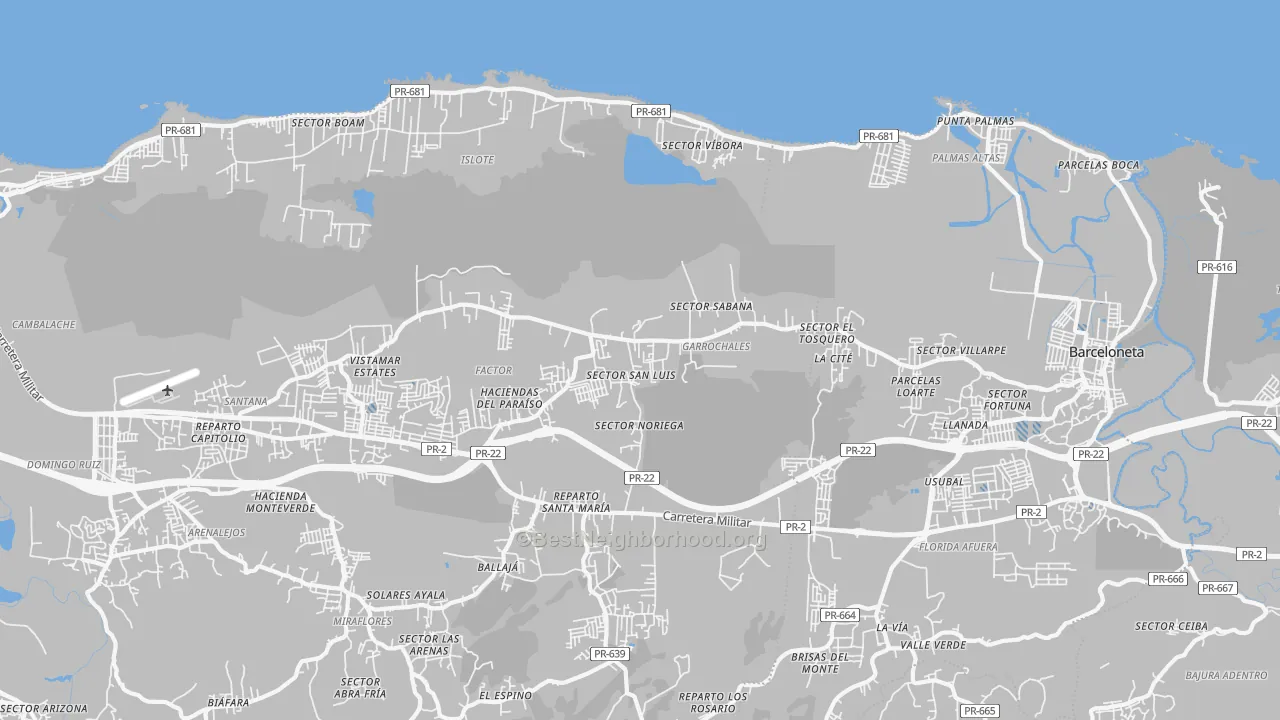 Transit Grade map of Garrochales, PR