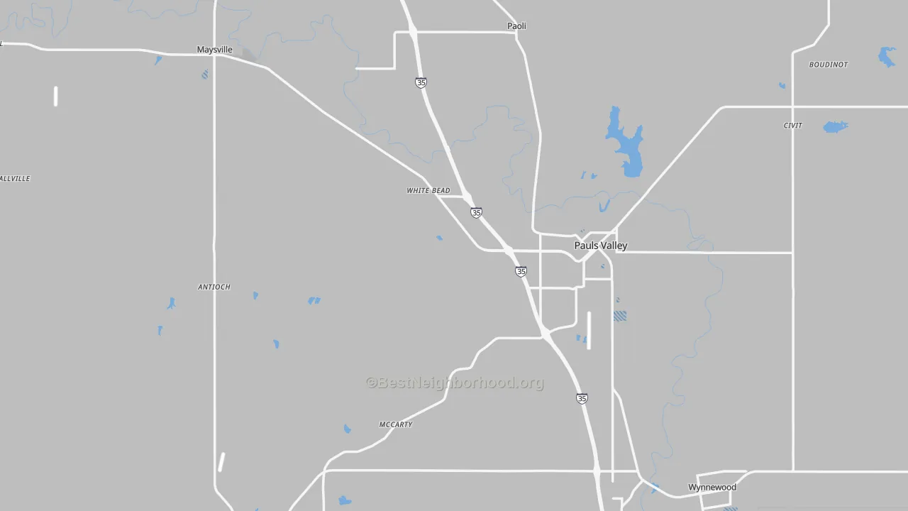 Transit Grade map of Garvin County, OK