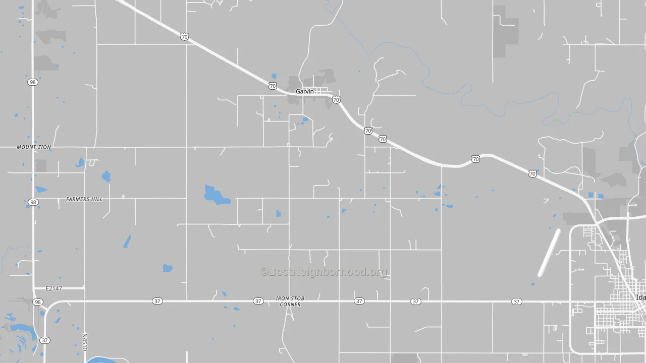 Transit Grade map of Garvin, OK