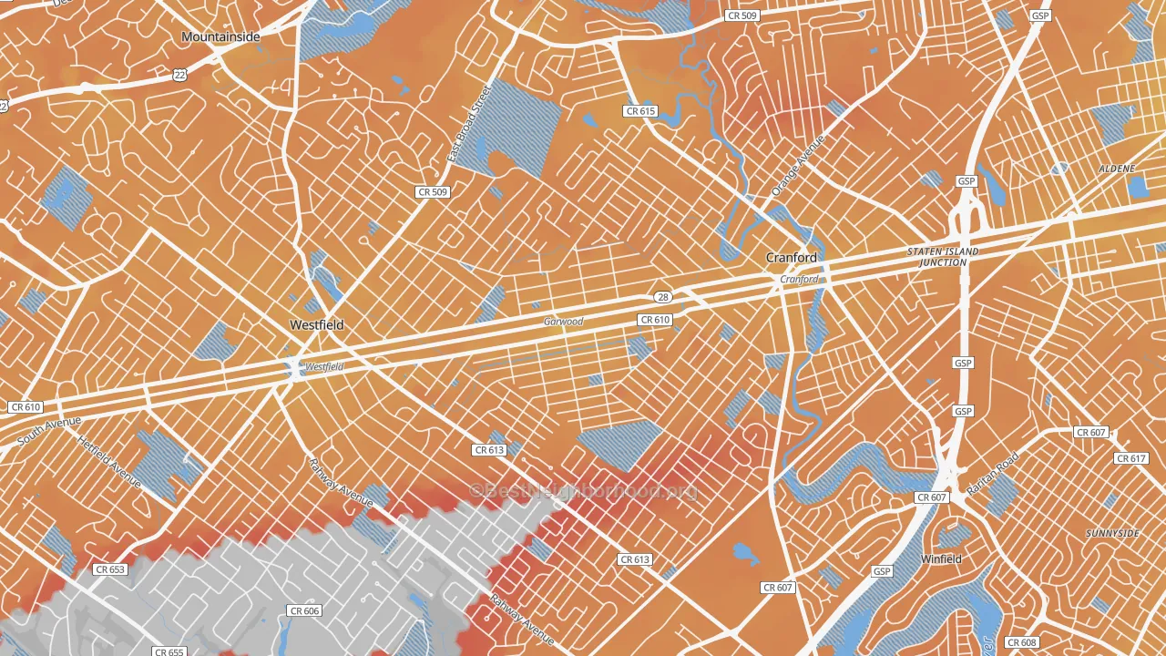Transit Grade map of Garwood, NJ