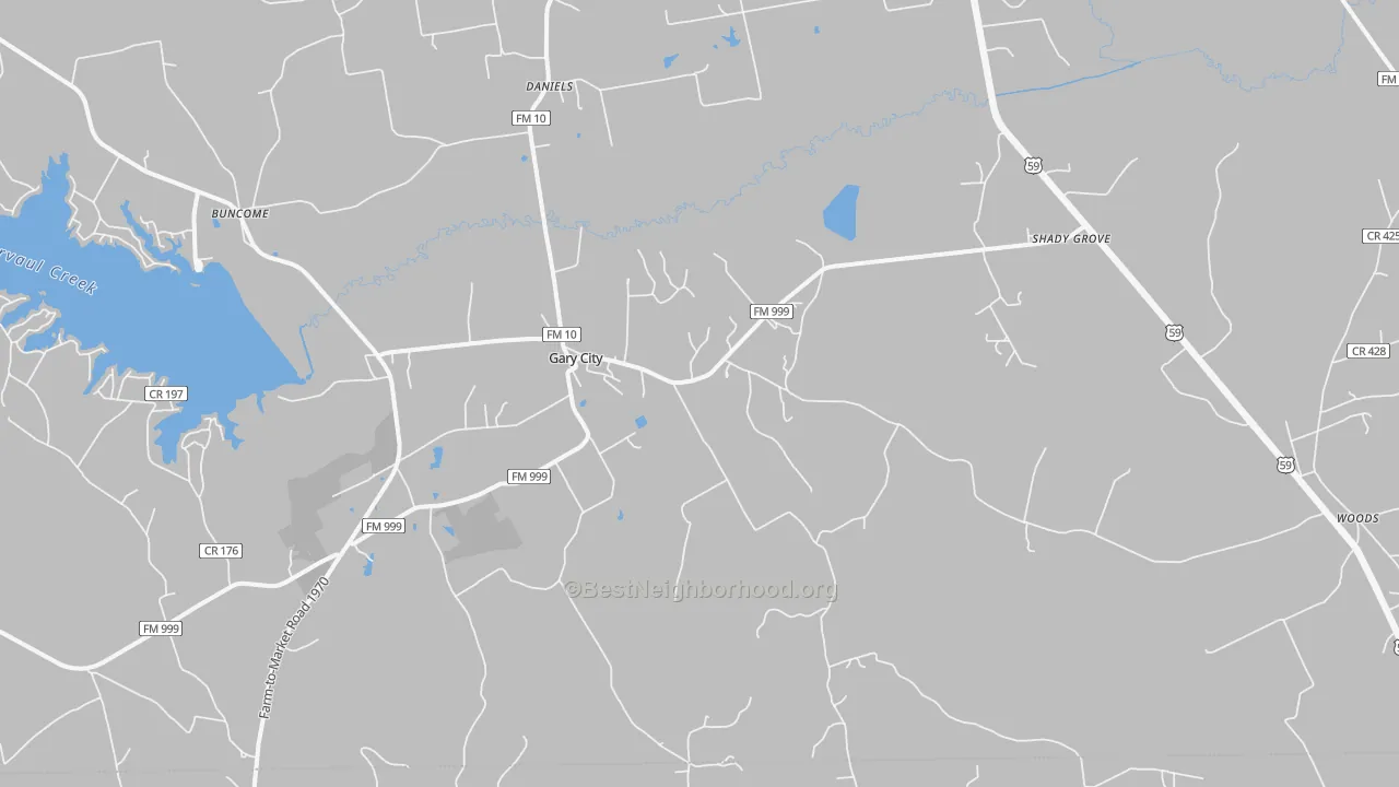 Transit Grade map of Gary City, TX