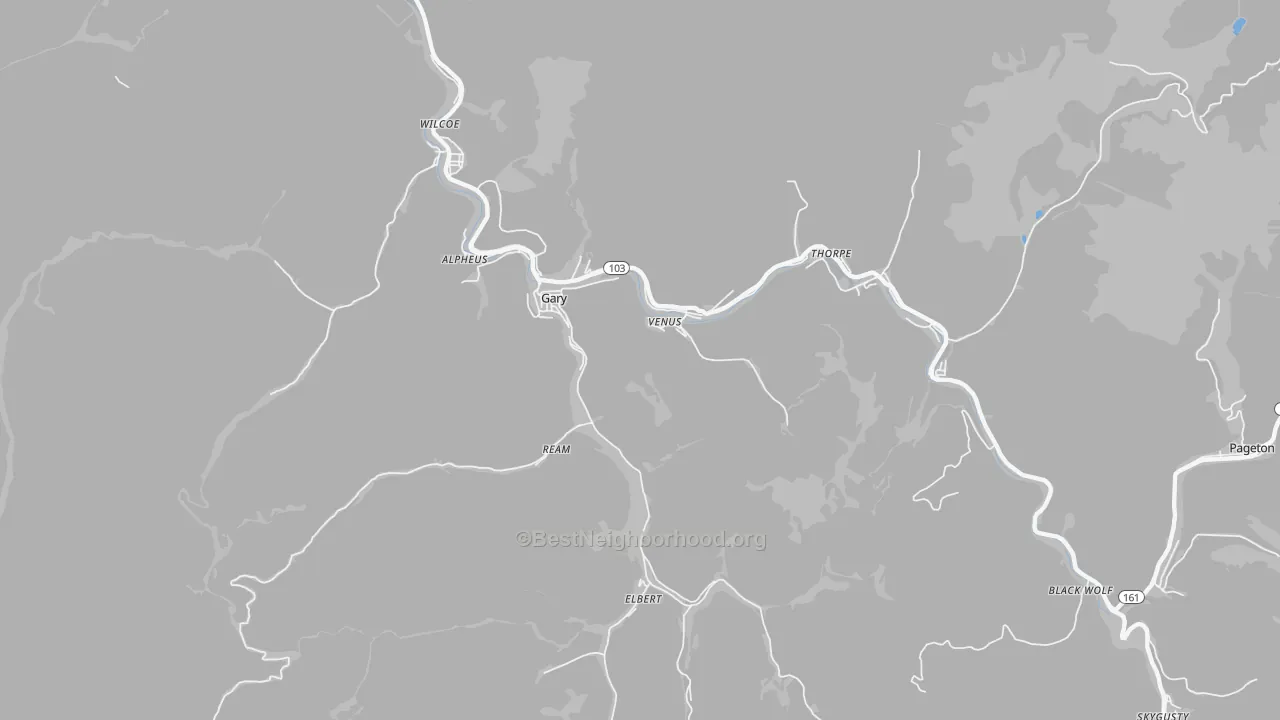 Transit Grade map of Gary, WV