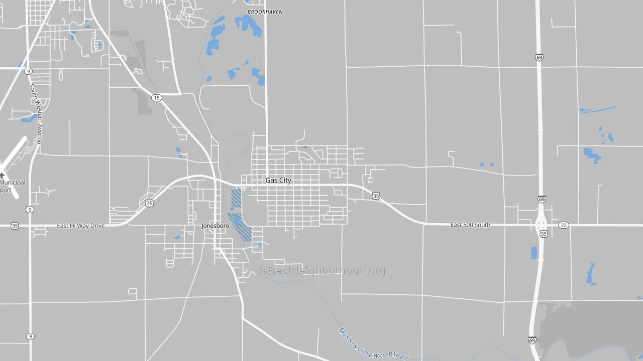 Transit Grade map of Gas City, IN