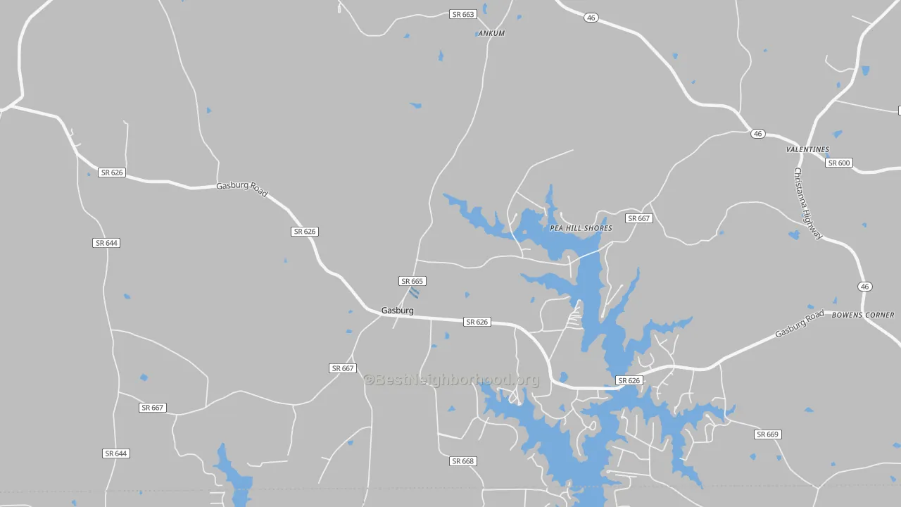 Transit Grade map of Gasburg, VA