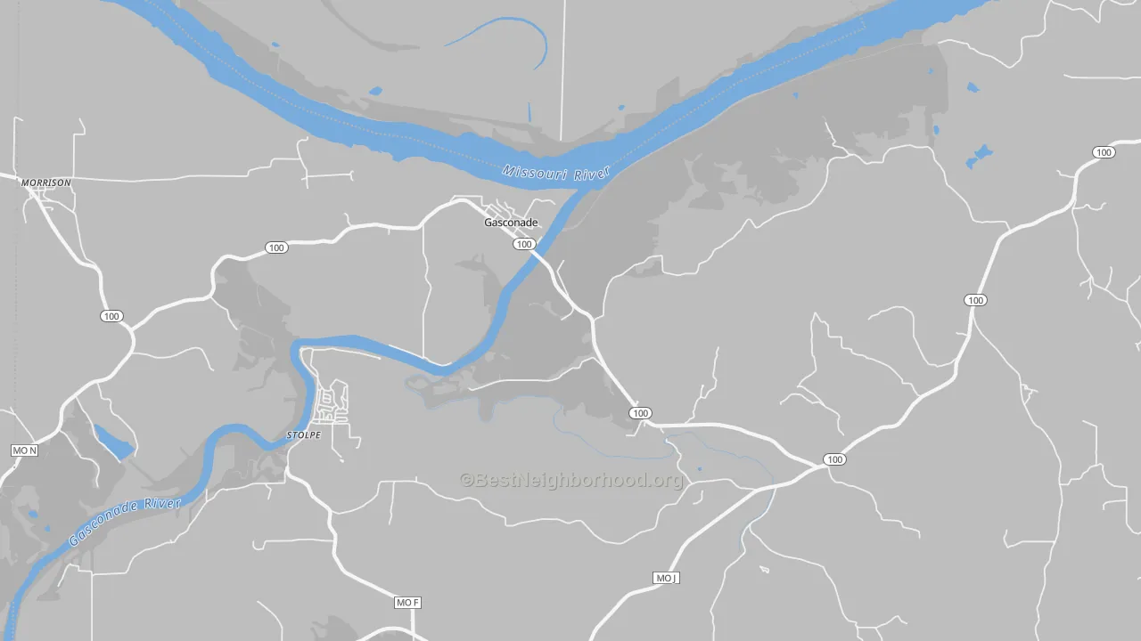 Transit Grade map of Gasconade, MO