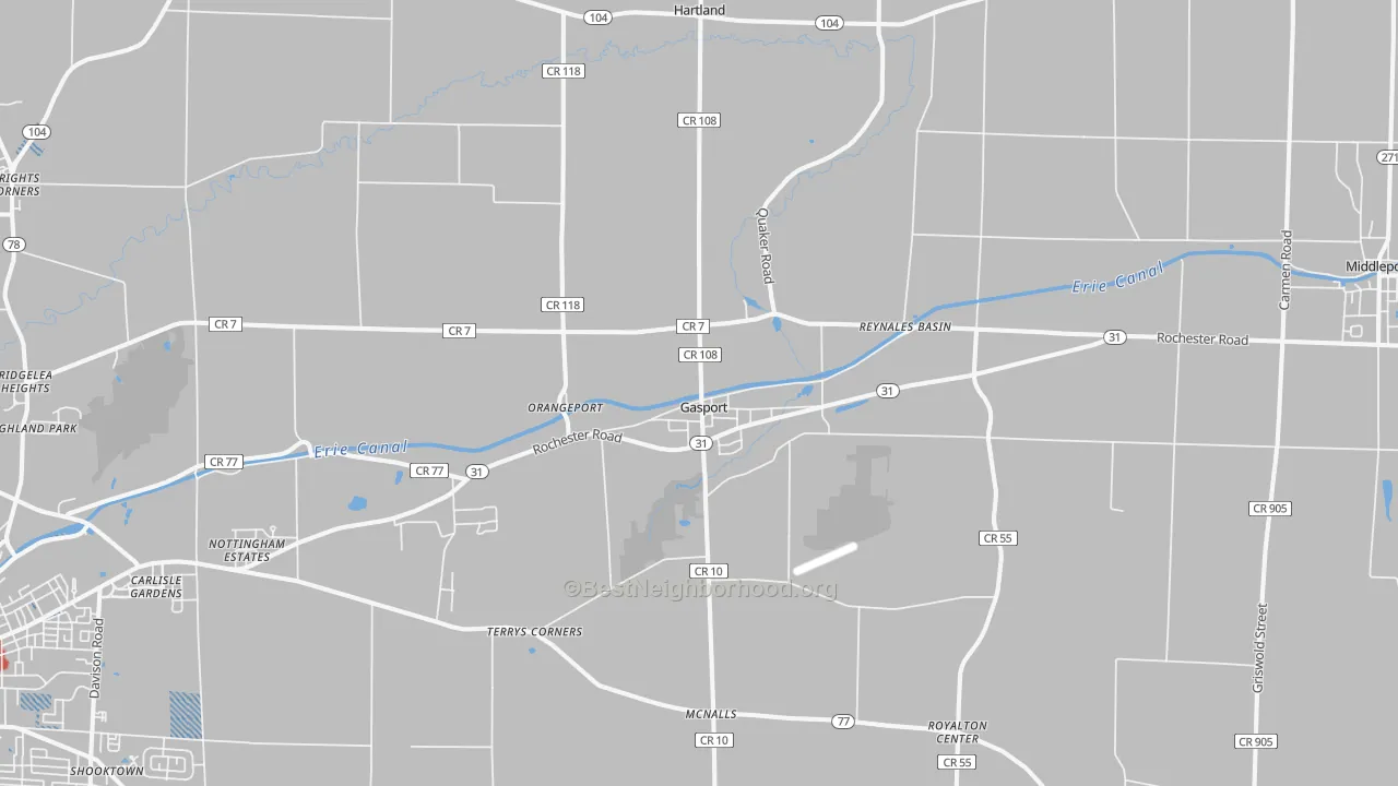 Transit Grade map of Gasport, NY